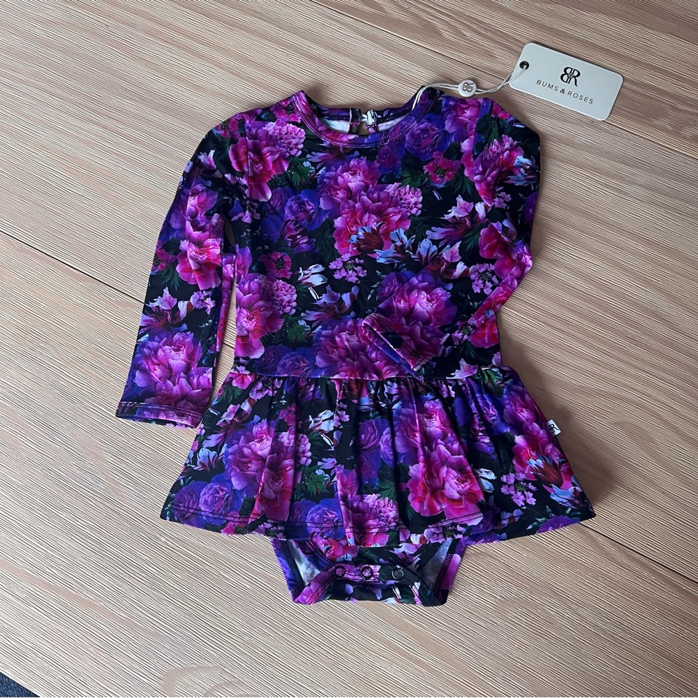 Bums & Roses Midnight Bloom Convertible Ruffle Dress - Picture 2 of 5